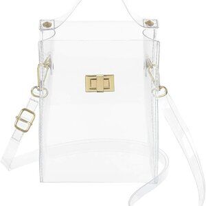 Clear Small Crossbody Bags Stadium Approved Cell Phone Jelly Purse Shoulder Bag